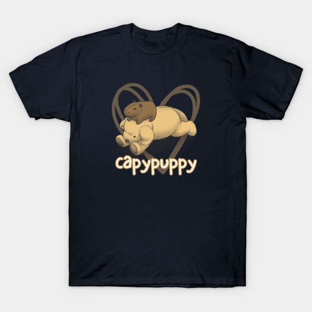Capybara Puppy Dog Love T-Shirt by Art by Biyan